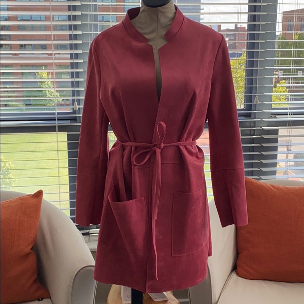 Faux suede cardigan